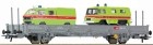 66791 Roco Flat car with 2 Fire fighting vehicles